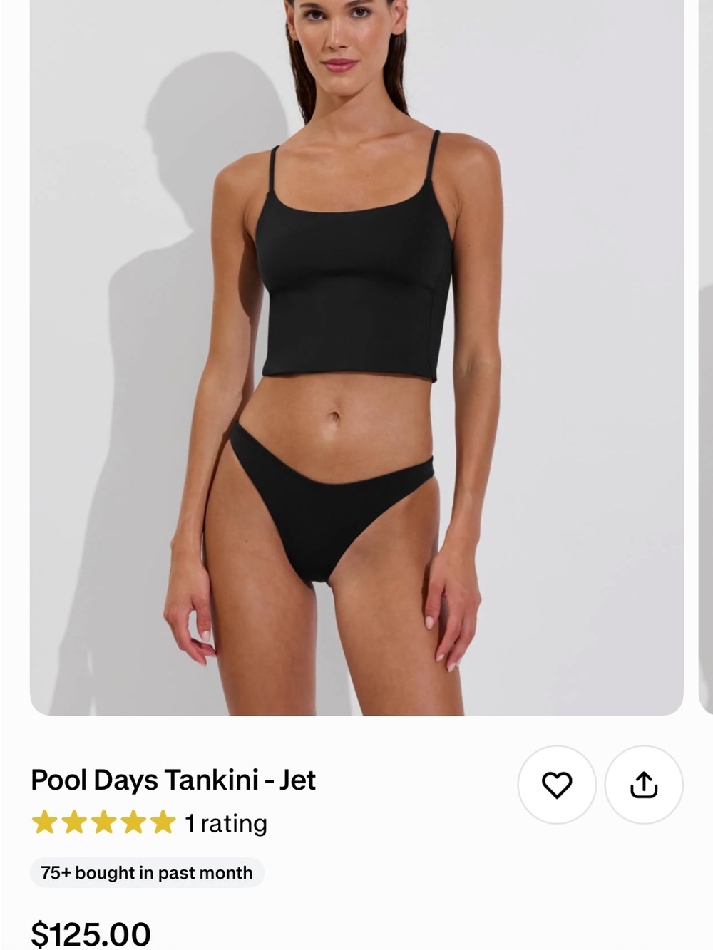 Left On Friday Black Tankini Crop Top